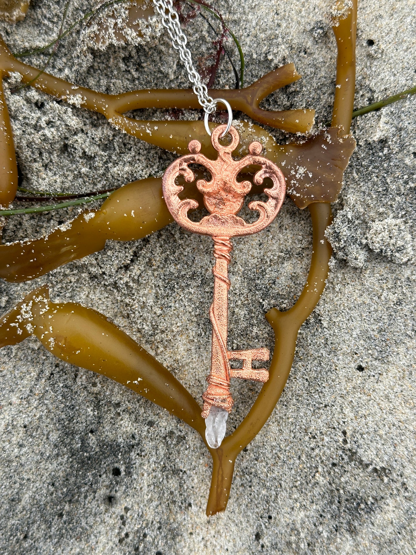 H. Key Necklace | Moonstone | Bright Copper