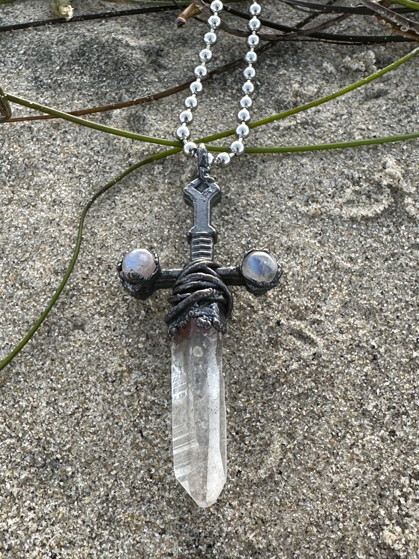 O. Crystal Sword | Rainbow Moonstone | Quartz