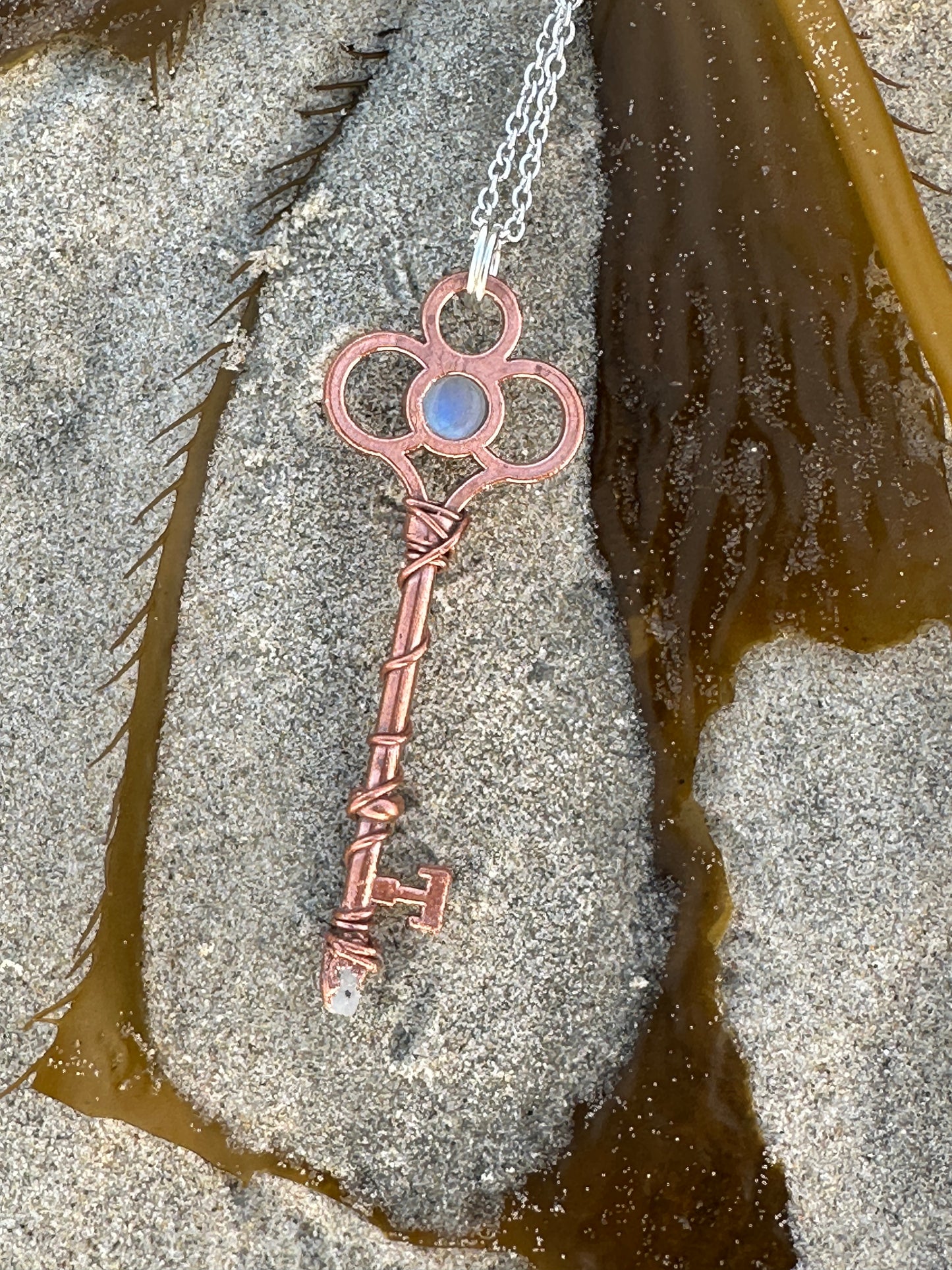 A. Key Necklace | Moonstone | Bright Copper