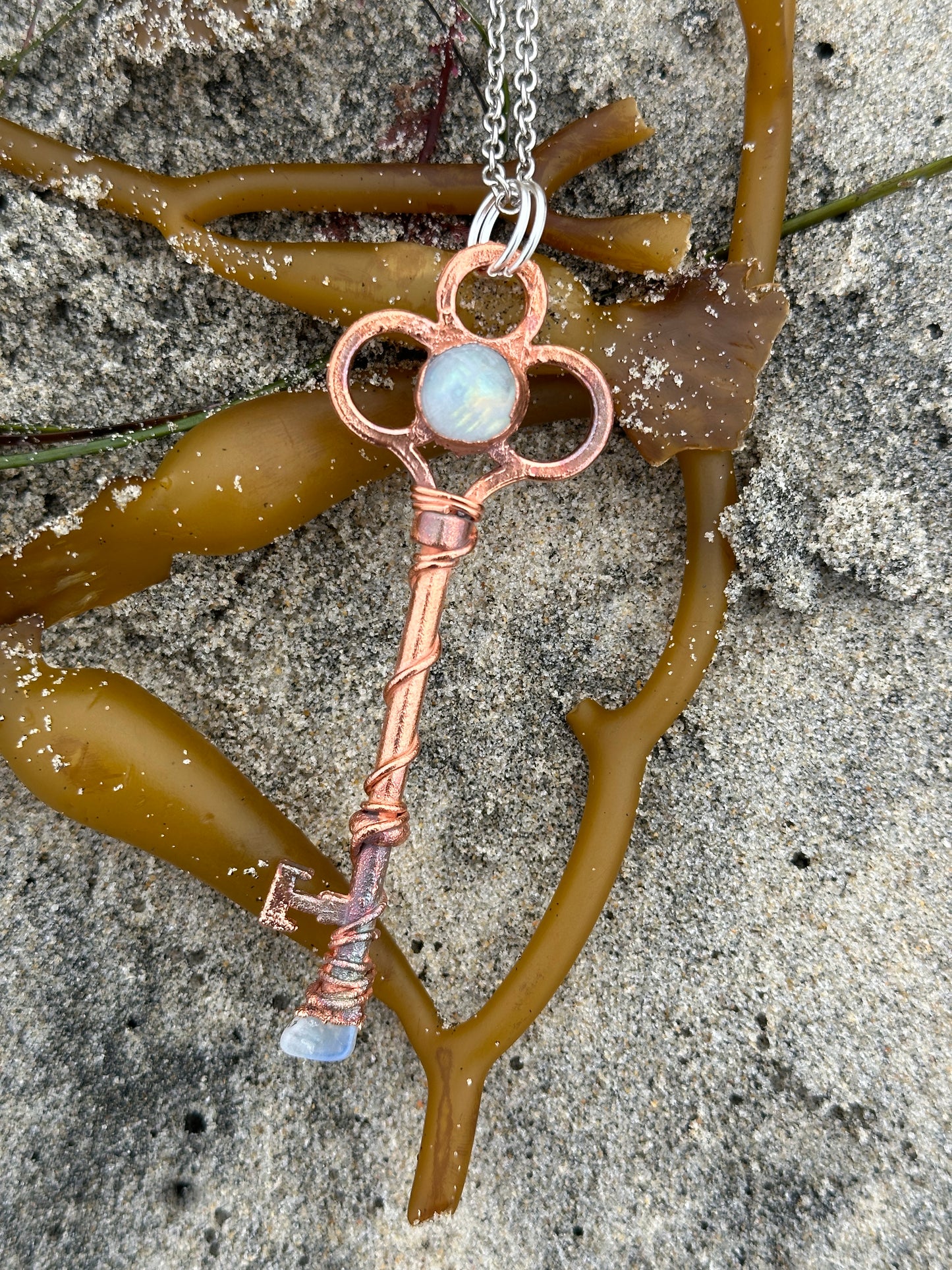 F. Key Necklace | Moonstone | Bright Copper