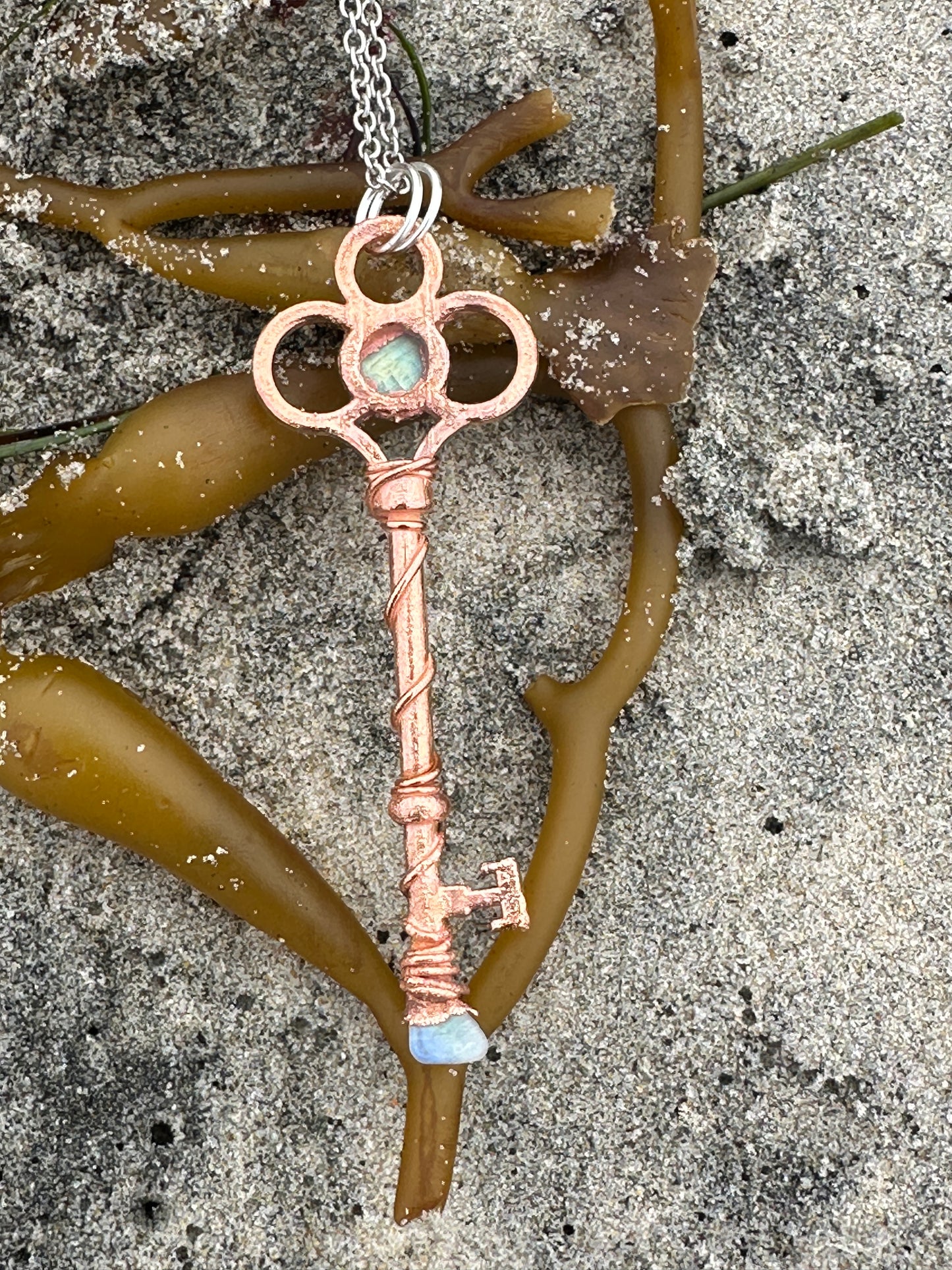 F. Key Necklace | Moonstone | Bright Copper