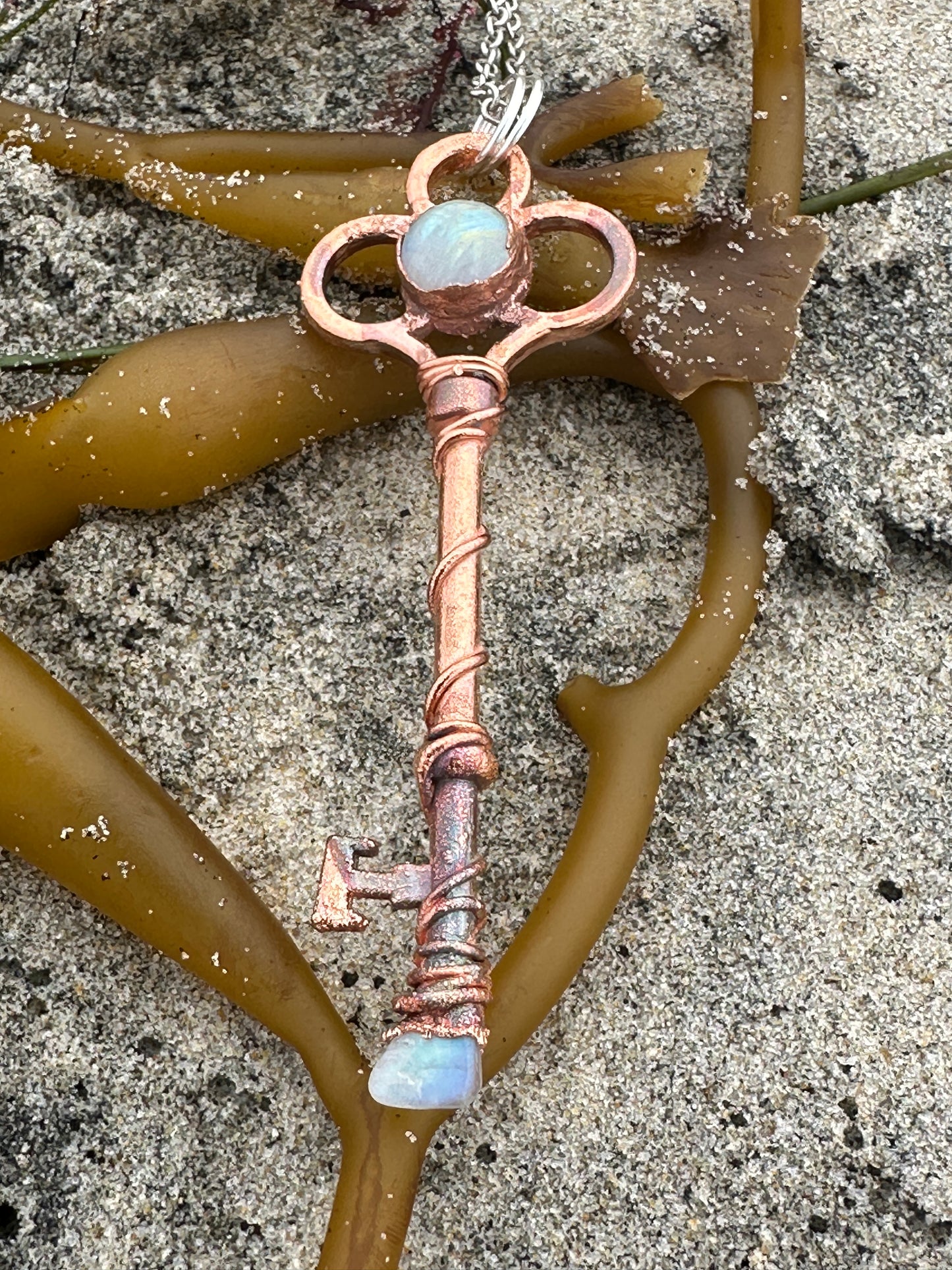 F. Key Necklace | Moonstone | Bright Copper