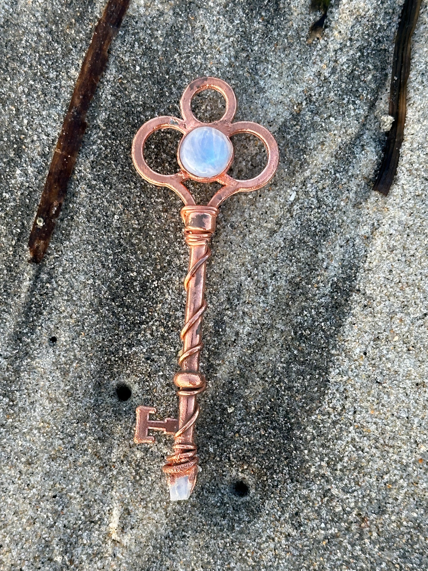 A. Key Necklace | Moonstone | Bright Copper