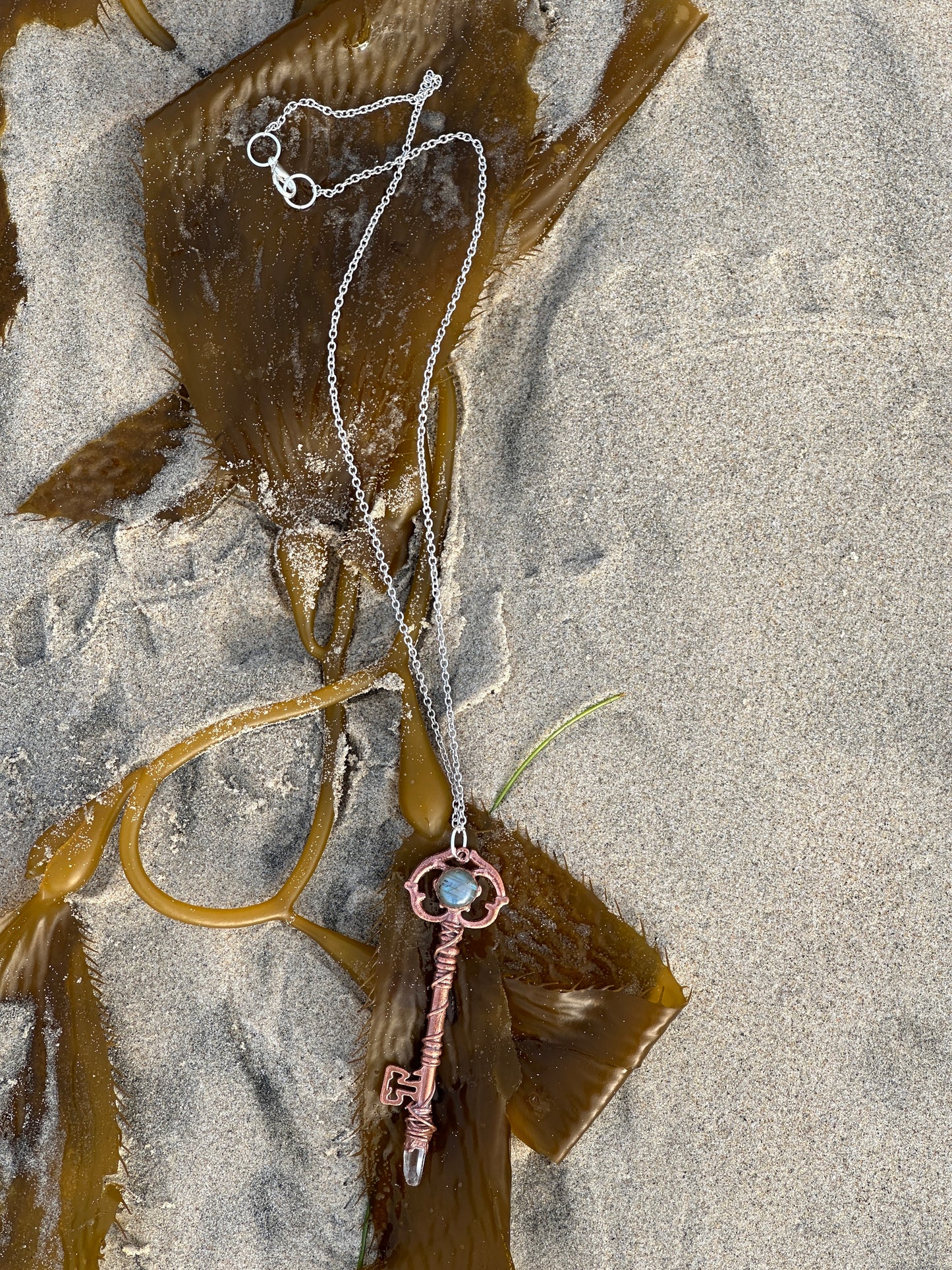 K. Key Necklace || Labradorite || Quartz | Bright Copper