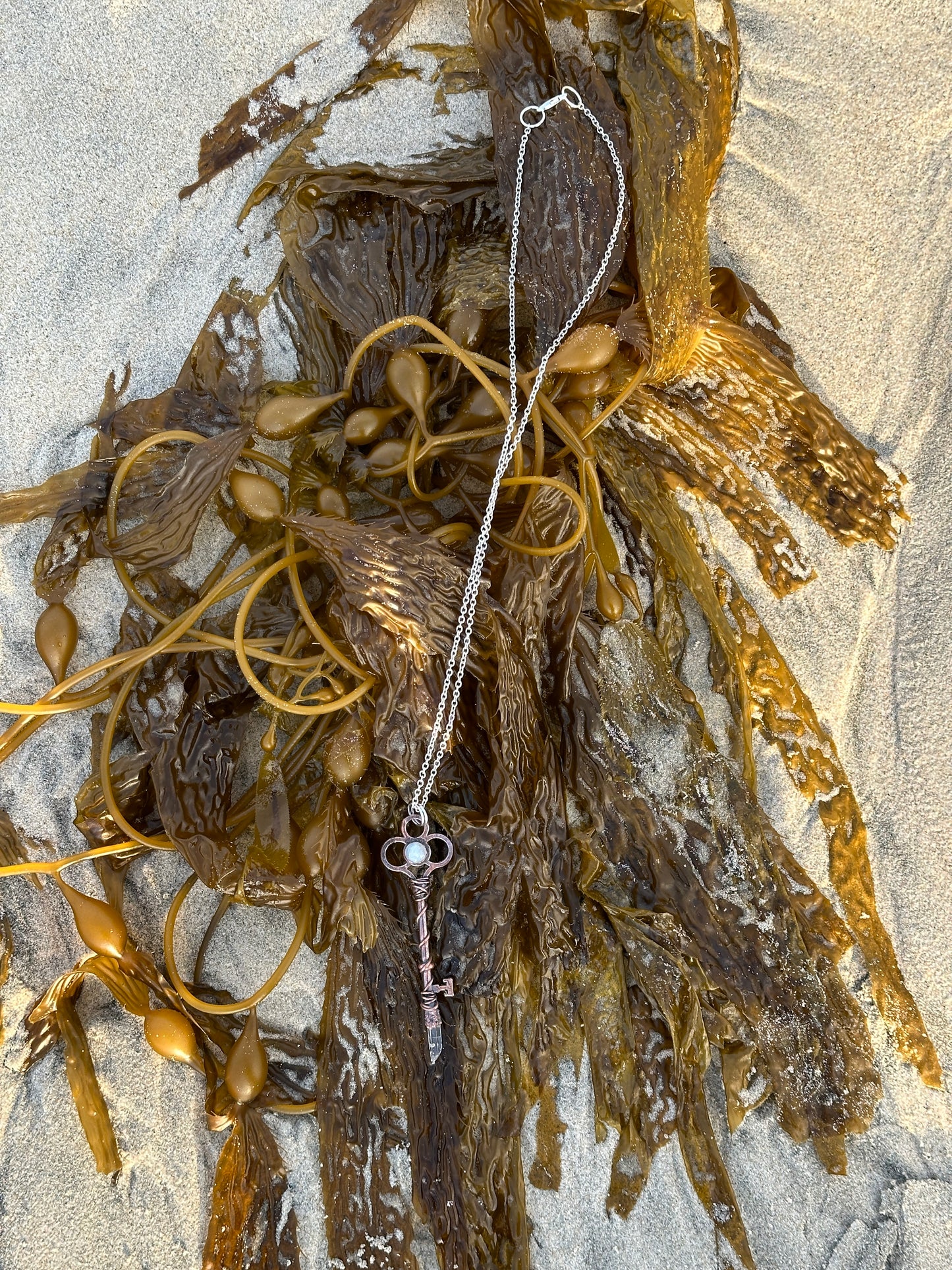 I. Key Necklace || Moonstone | Quartz | Dark Copper