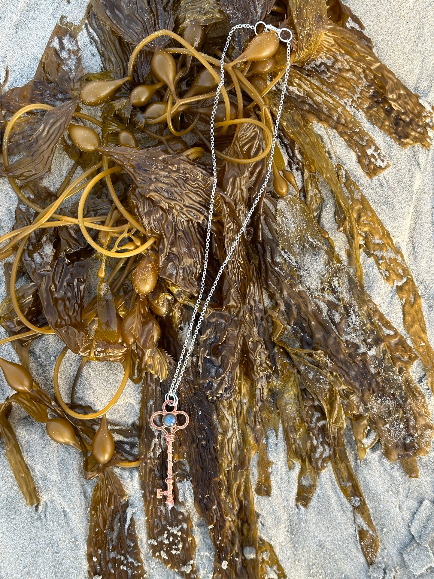 B. Key Necklace | Labradorite | Moonstone | Bright Copper