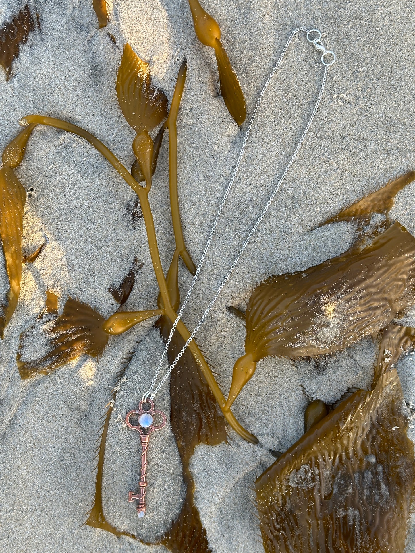 A. Key Necklace | Moonstone | Bright Copper