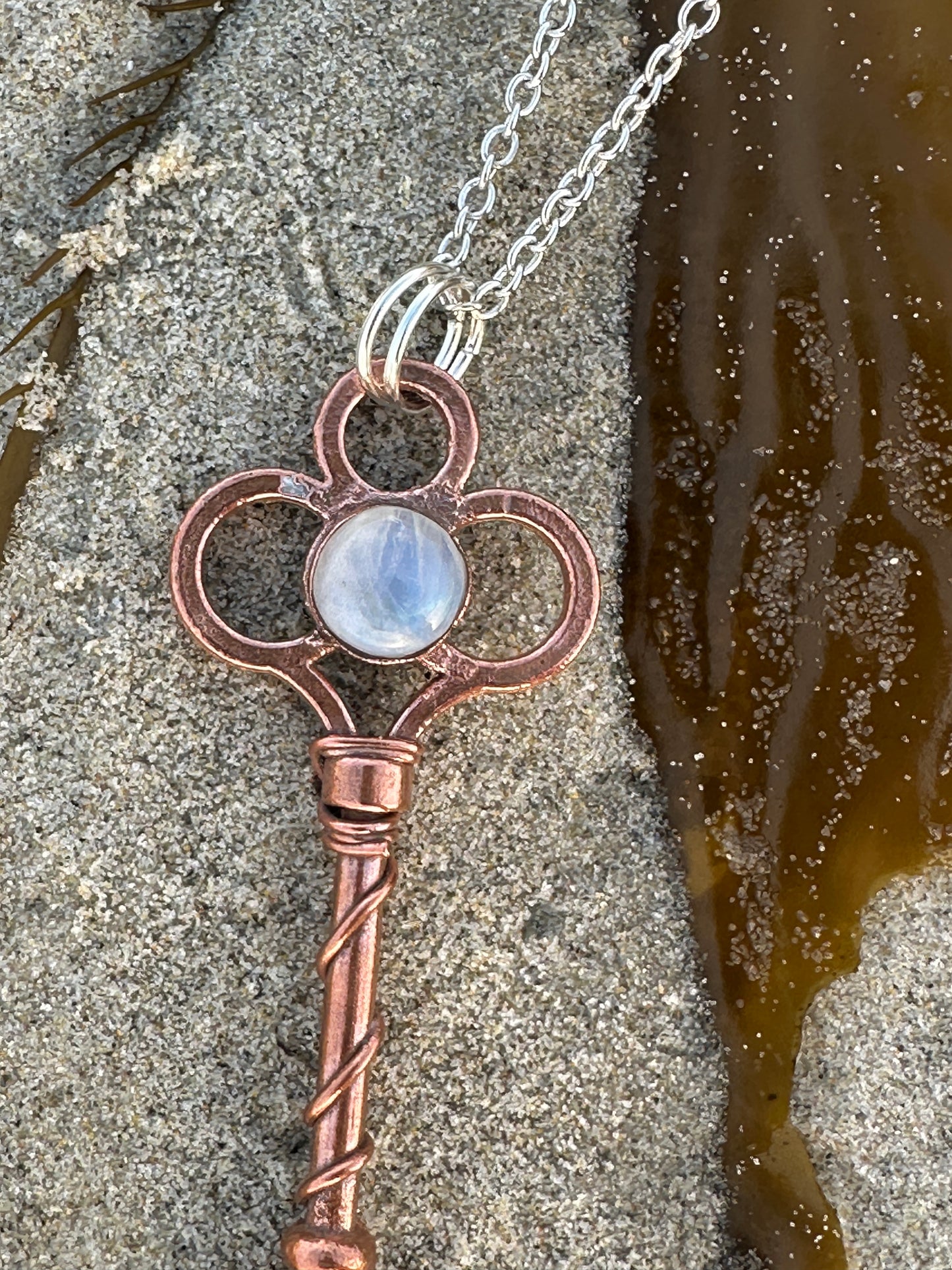 A. Key Necklace | Moonstone | Bright Copper