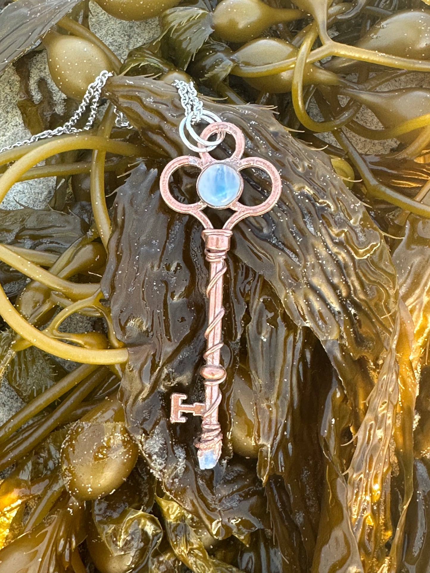A. Key Necklace | Moonstone | Bright Copper
