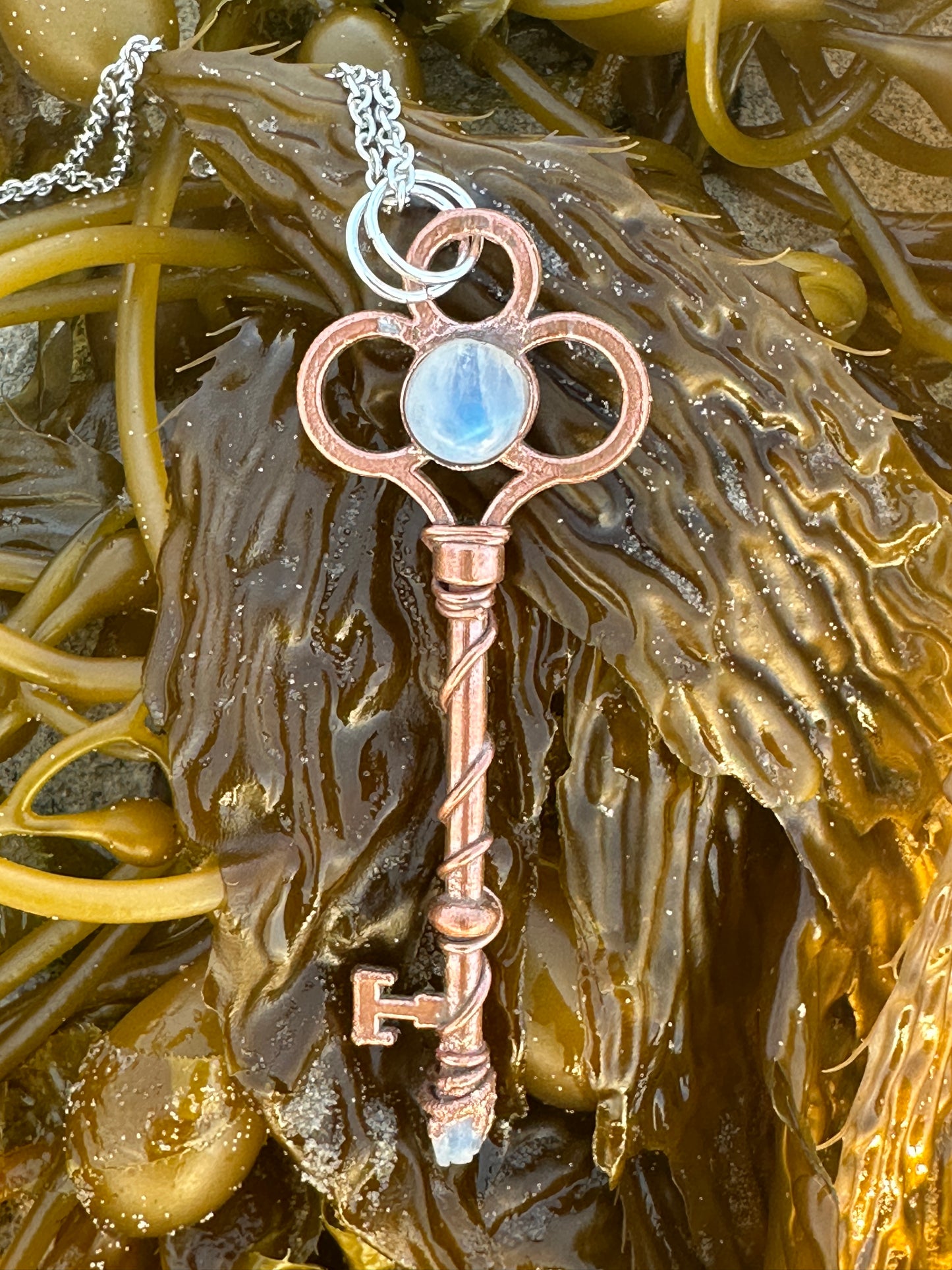 A. Key Necklace | Moonstone | Bright Copper
