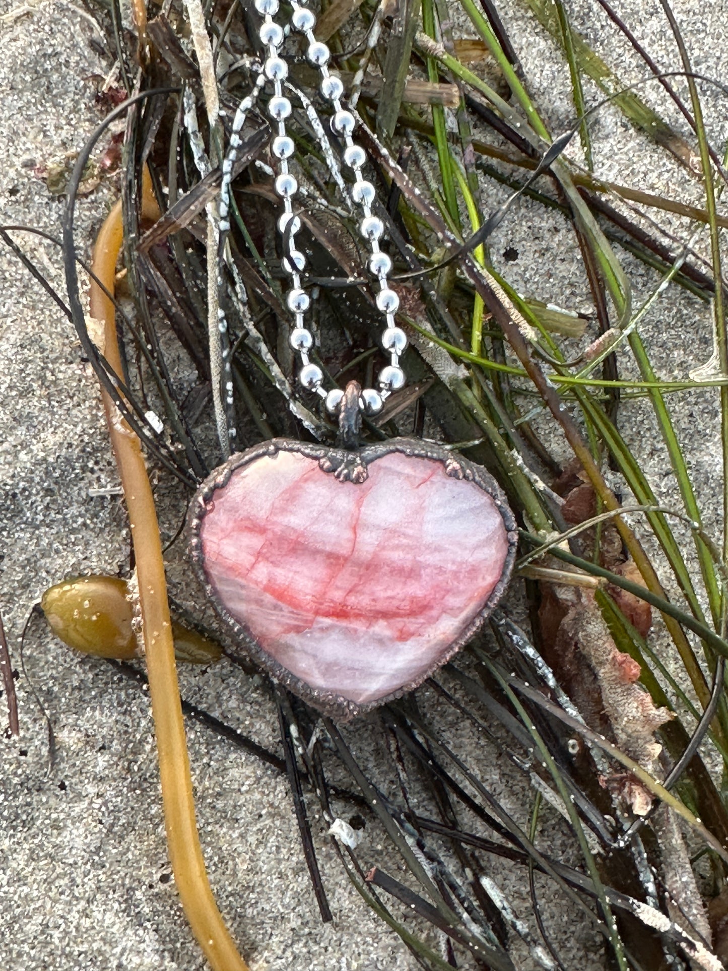 C. Heart Necklace | Hematite Quartz |