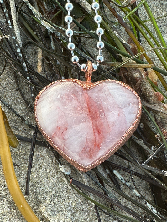 C. Heart Necklace | Hematite Quartz | #2