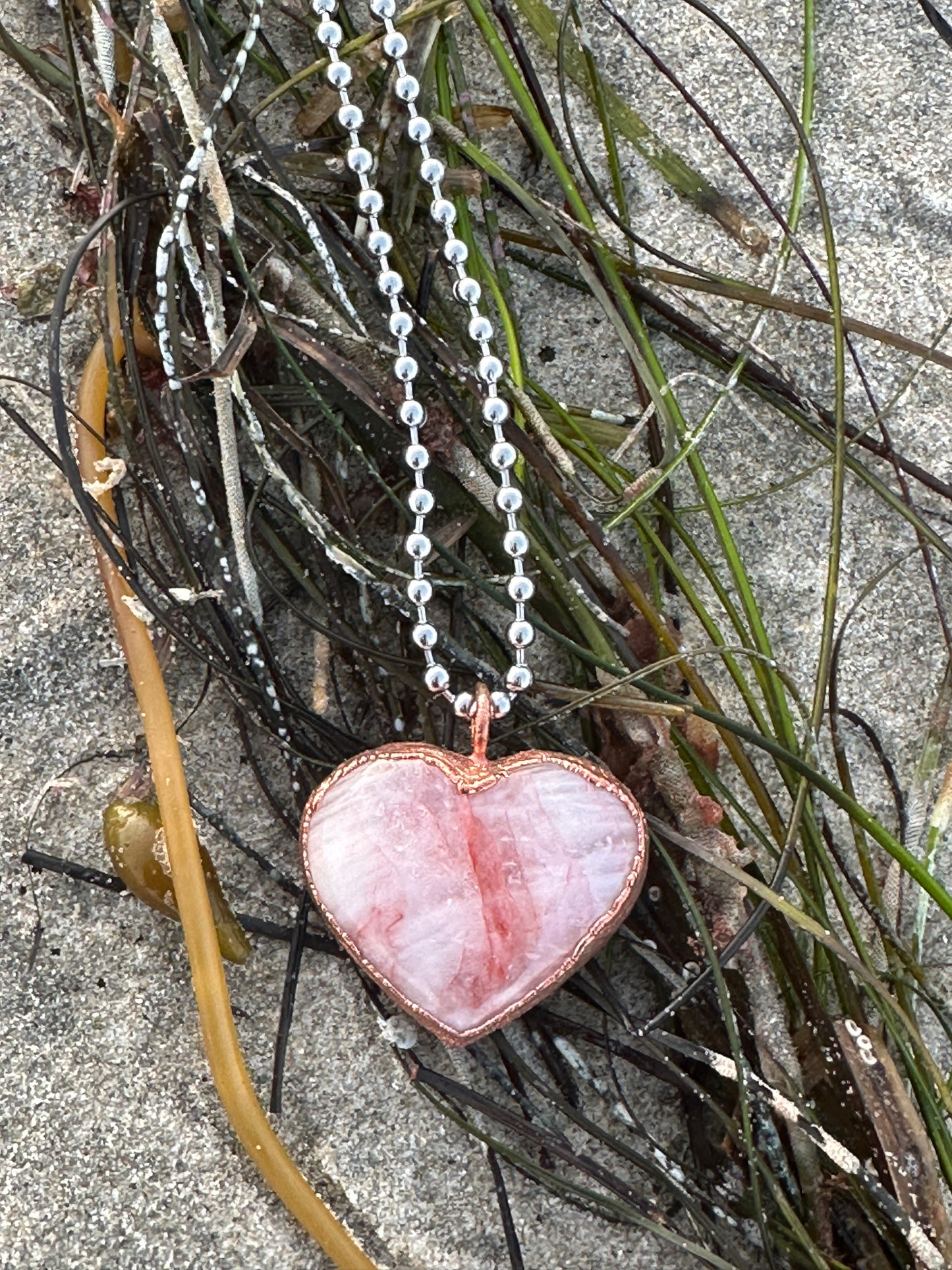 C. Heart Necklace | Hematite Quartz | #2