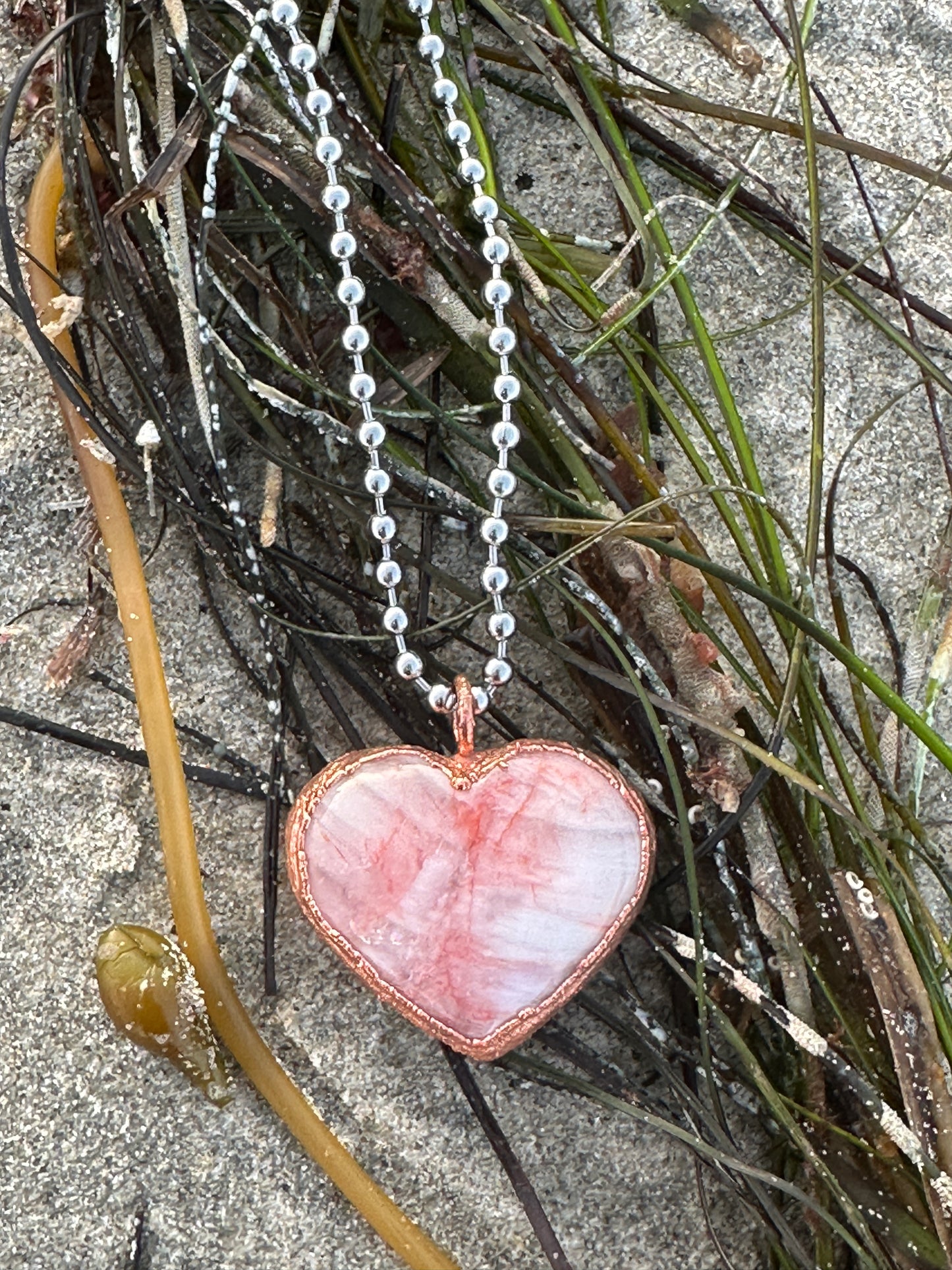 C. Heart Necklace | Hematite Quartz | #2
