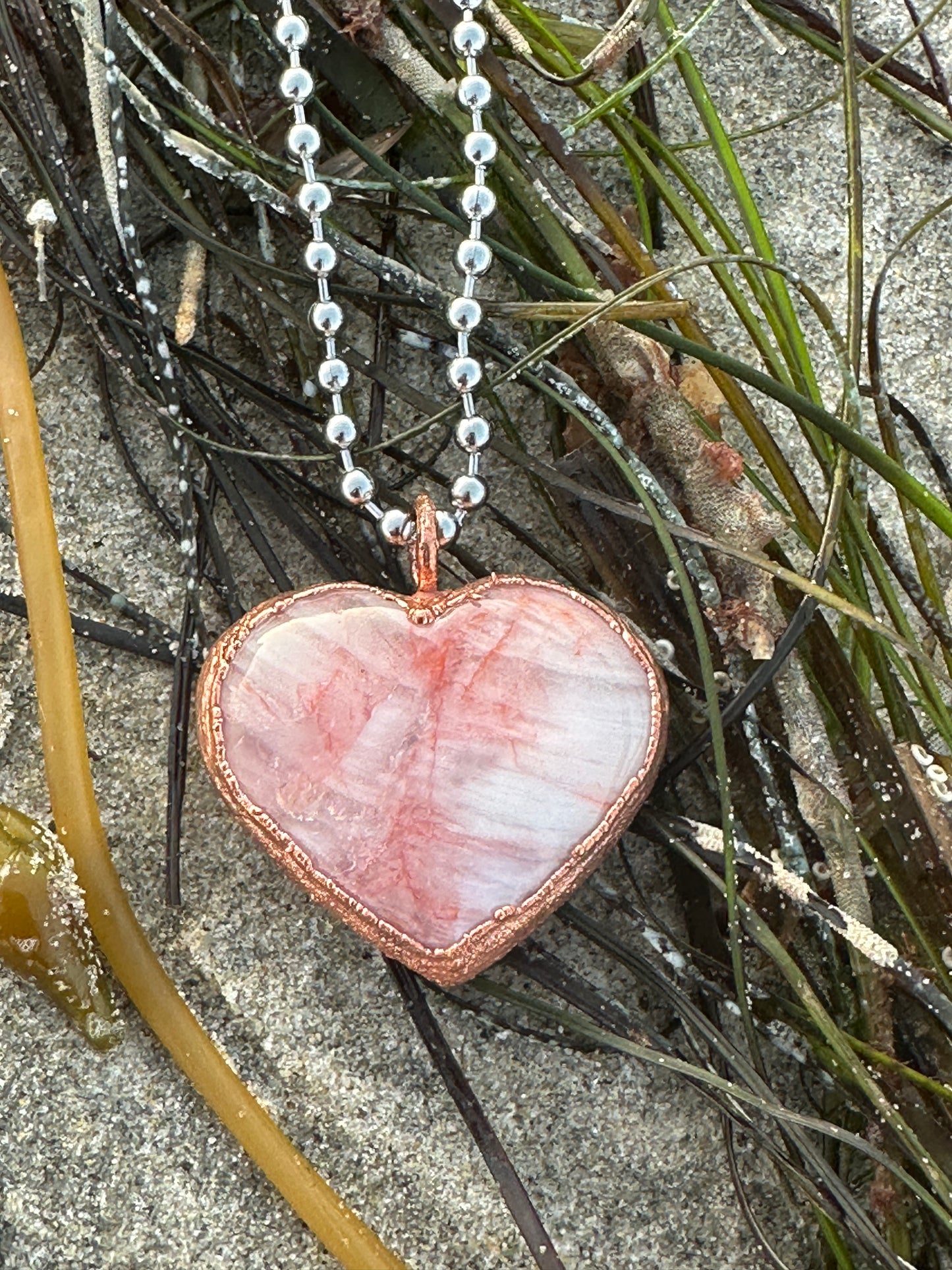 C. Heart Necklace | Hematite Quartz | #2