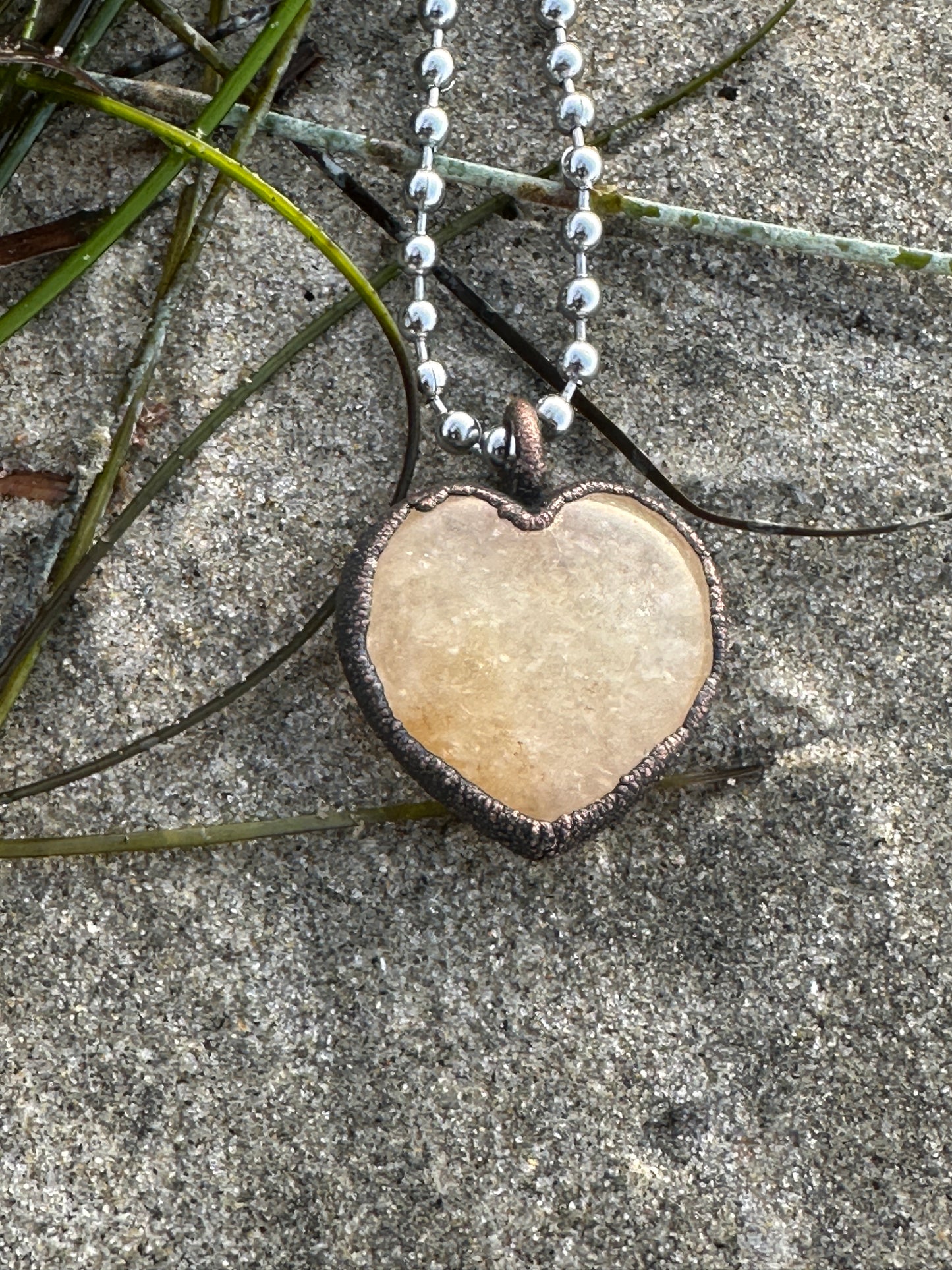 D. Heart Necklace |  Yellow Aventurine |