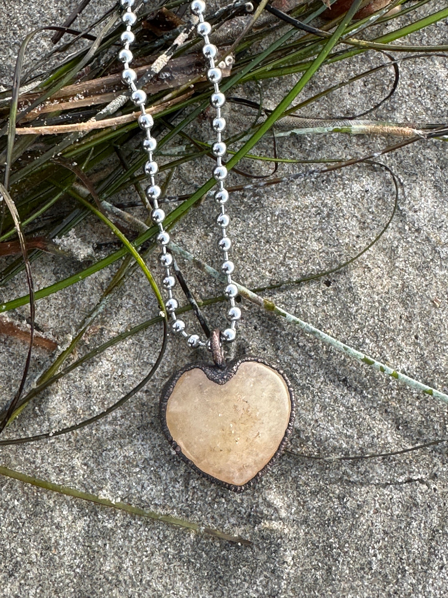 D. Heart Necklace |  Yellow Aventurine |