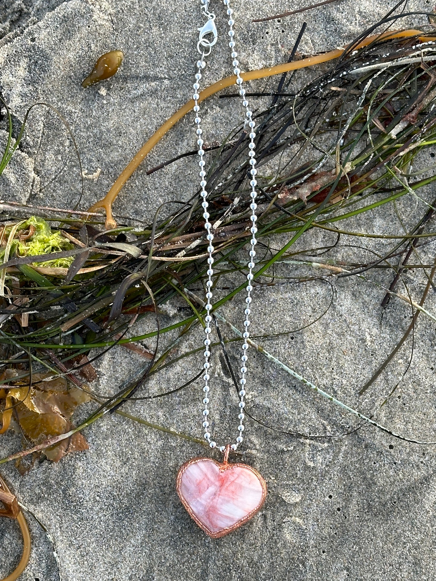 C. Heart Necklace | Hematite Quartz | #3