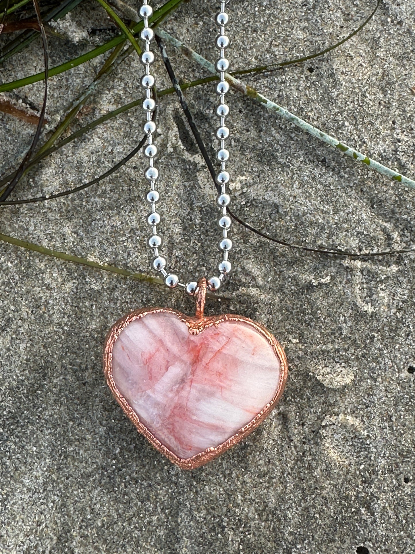 C. Heart Necklace | Hematite Quartz | #3