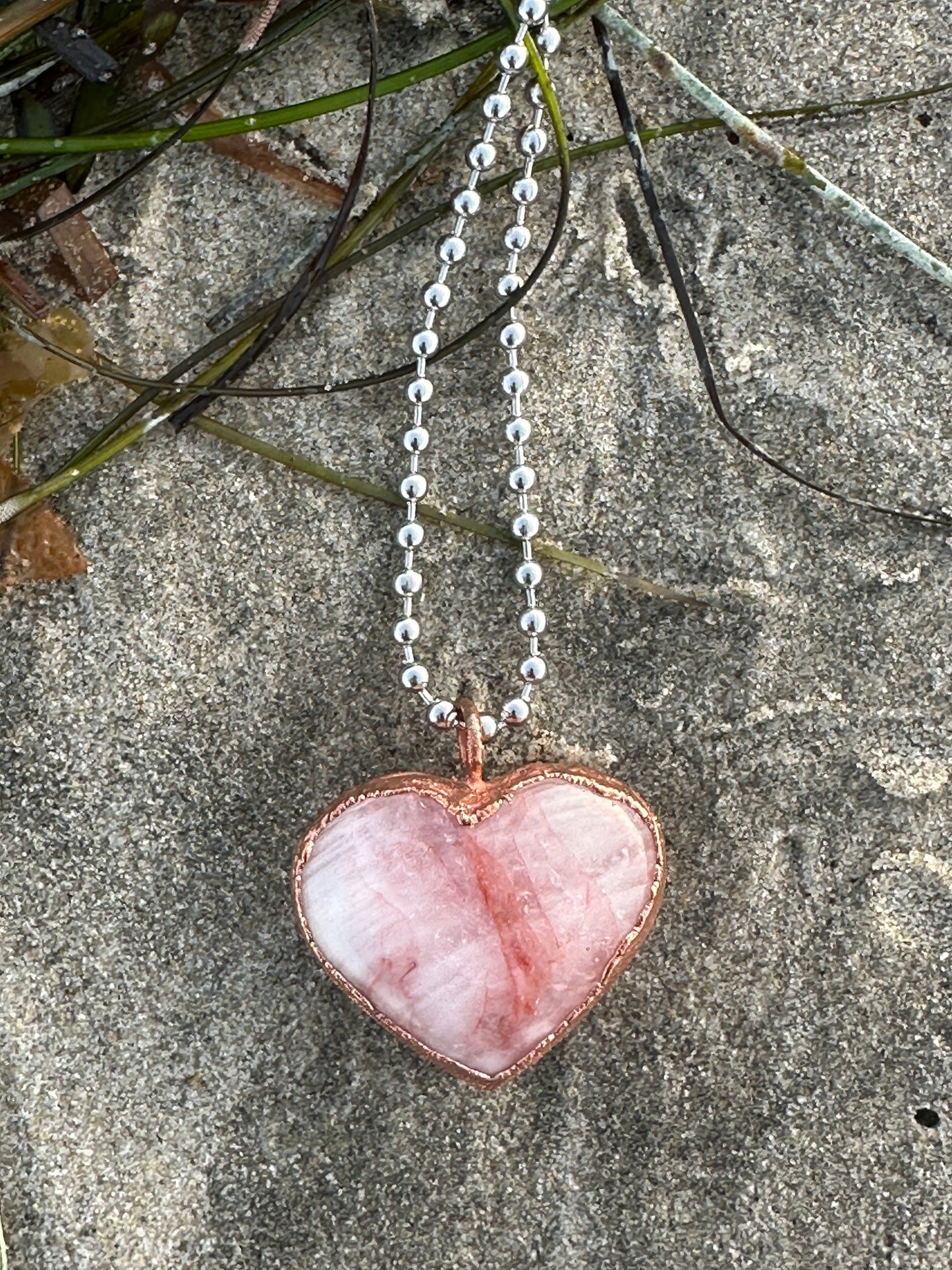 C. Heart Necklace | Hematite Quartz | #3
