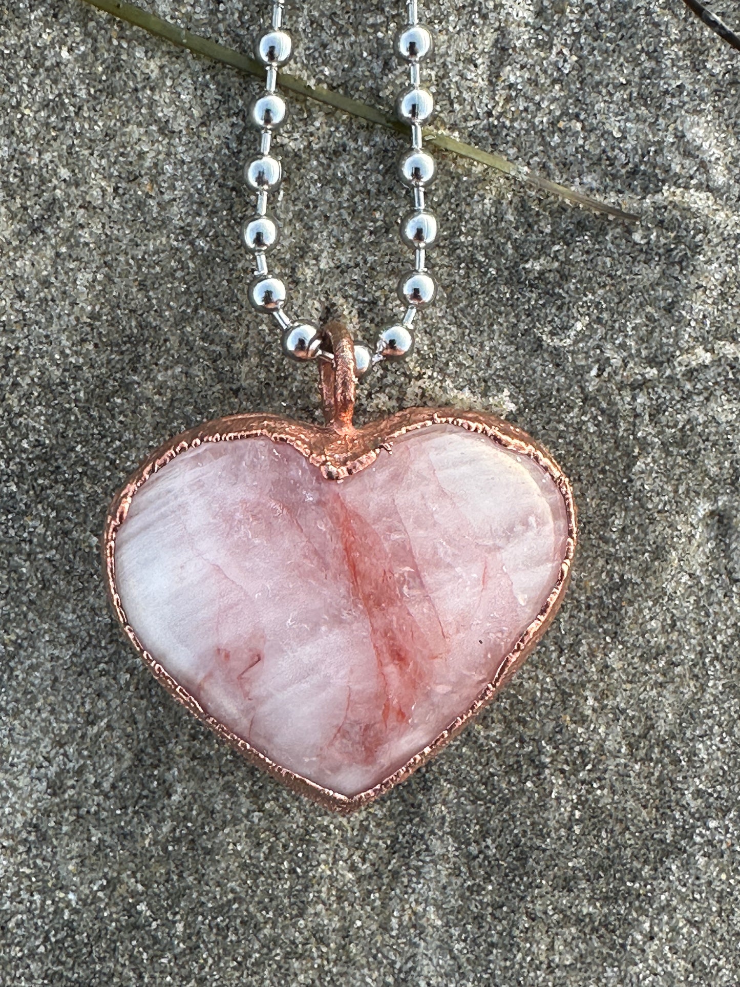 C. Heart Necklace | Hematite Quartz | #3