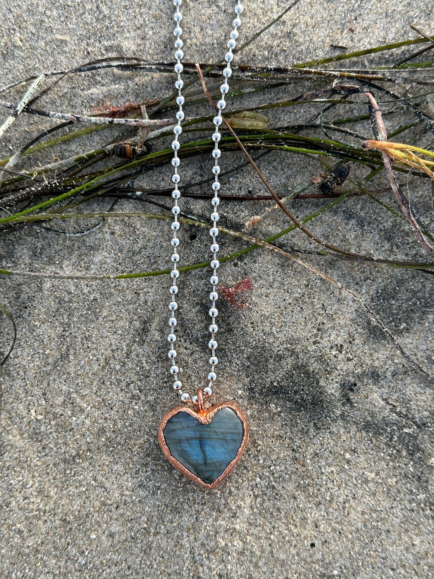 E. Heart Necklace |  Labradorite|
