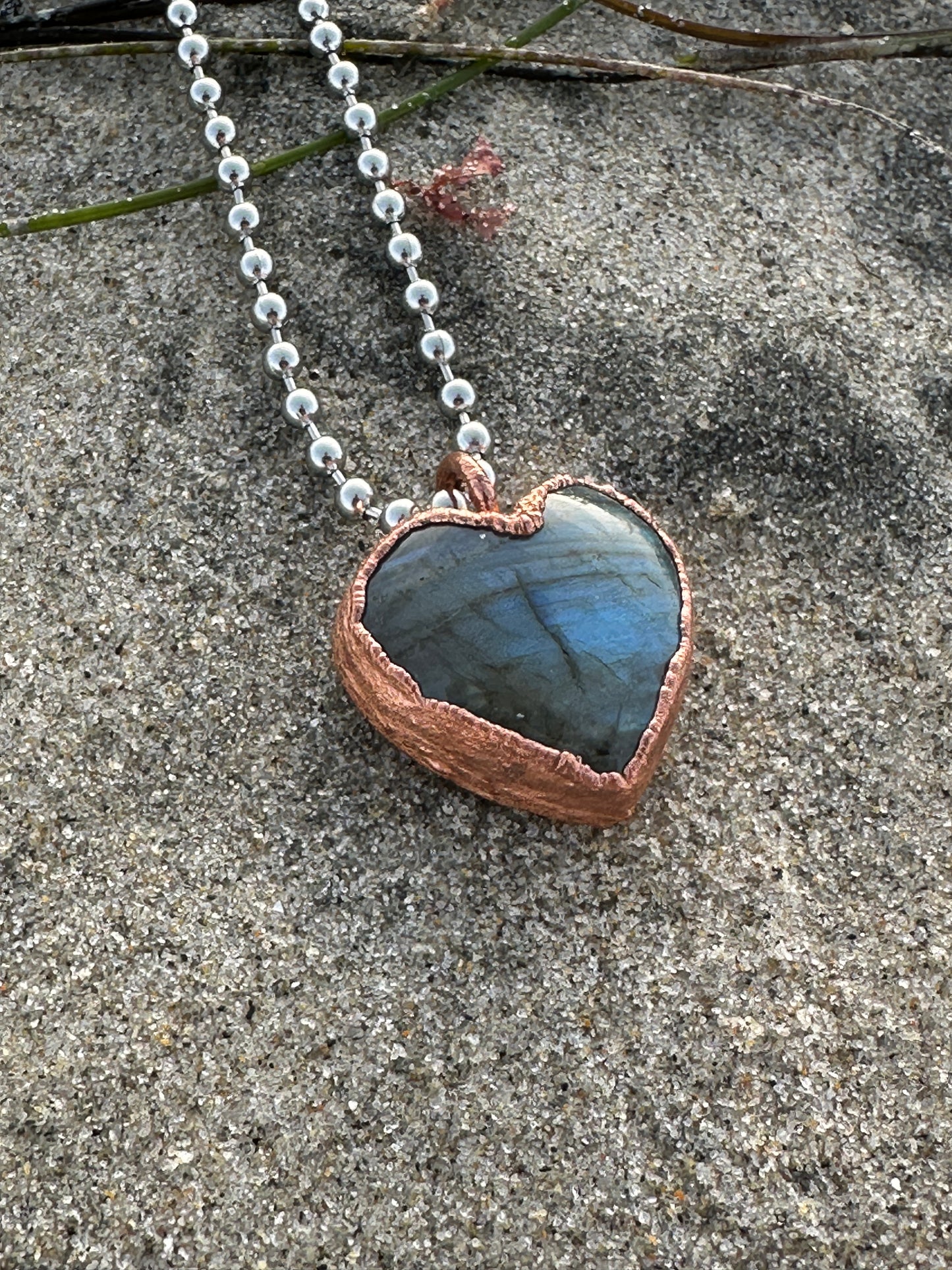 E. Heart Necklace |  Labradorite|