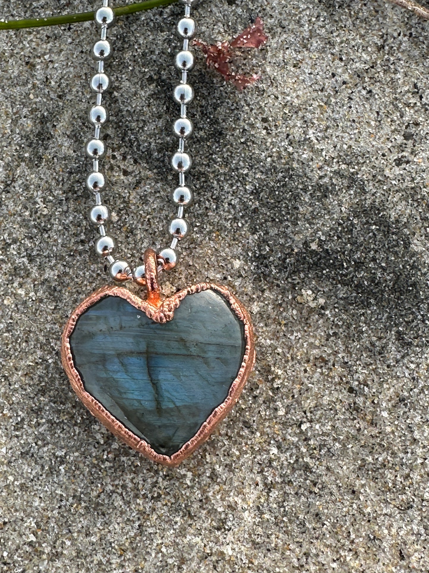 E. Heart Necklace |  Labradorite|