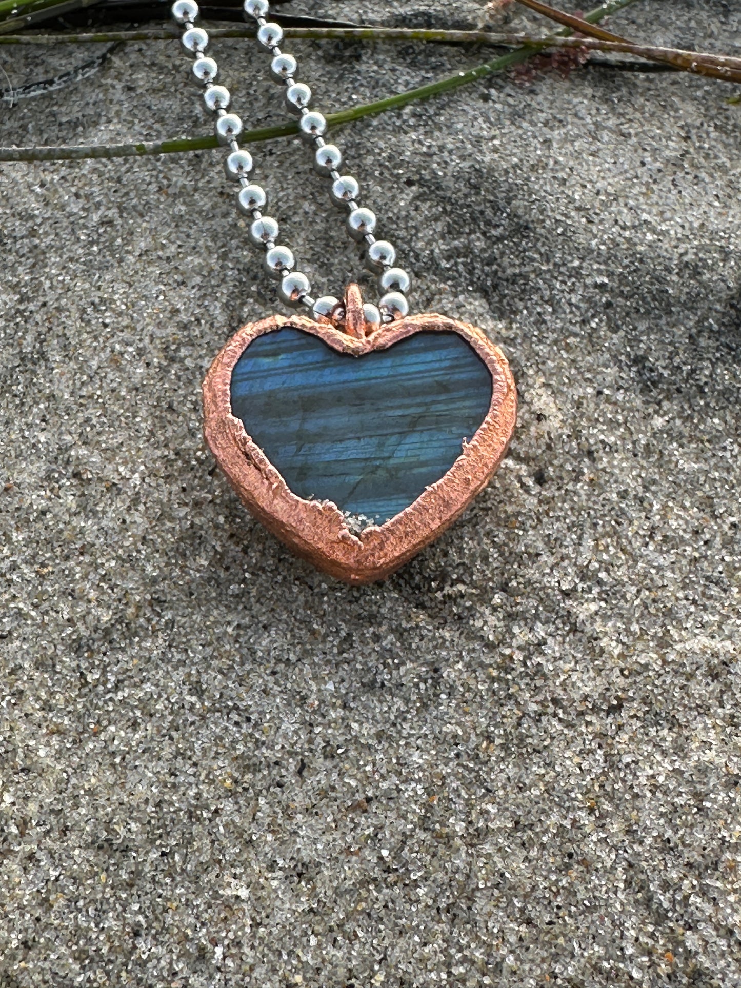 E. Heart Necklace |  Labradorite|