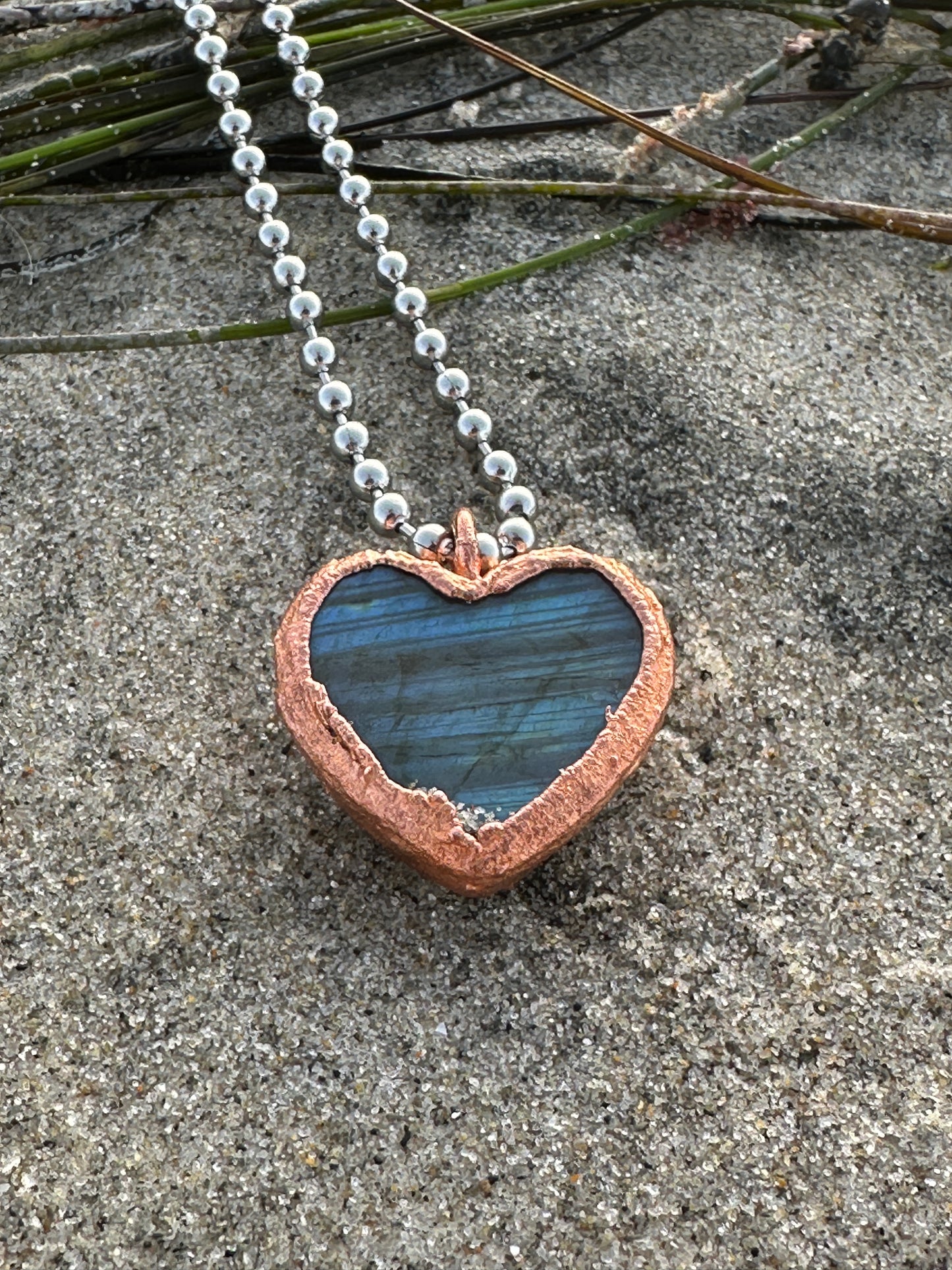 E. Heart Necklace |  Labradorite|