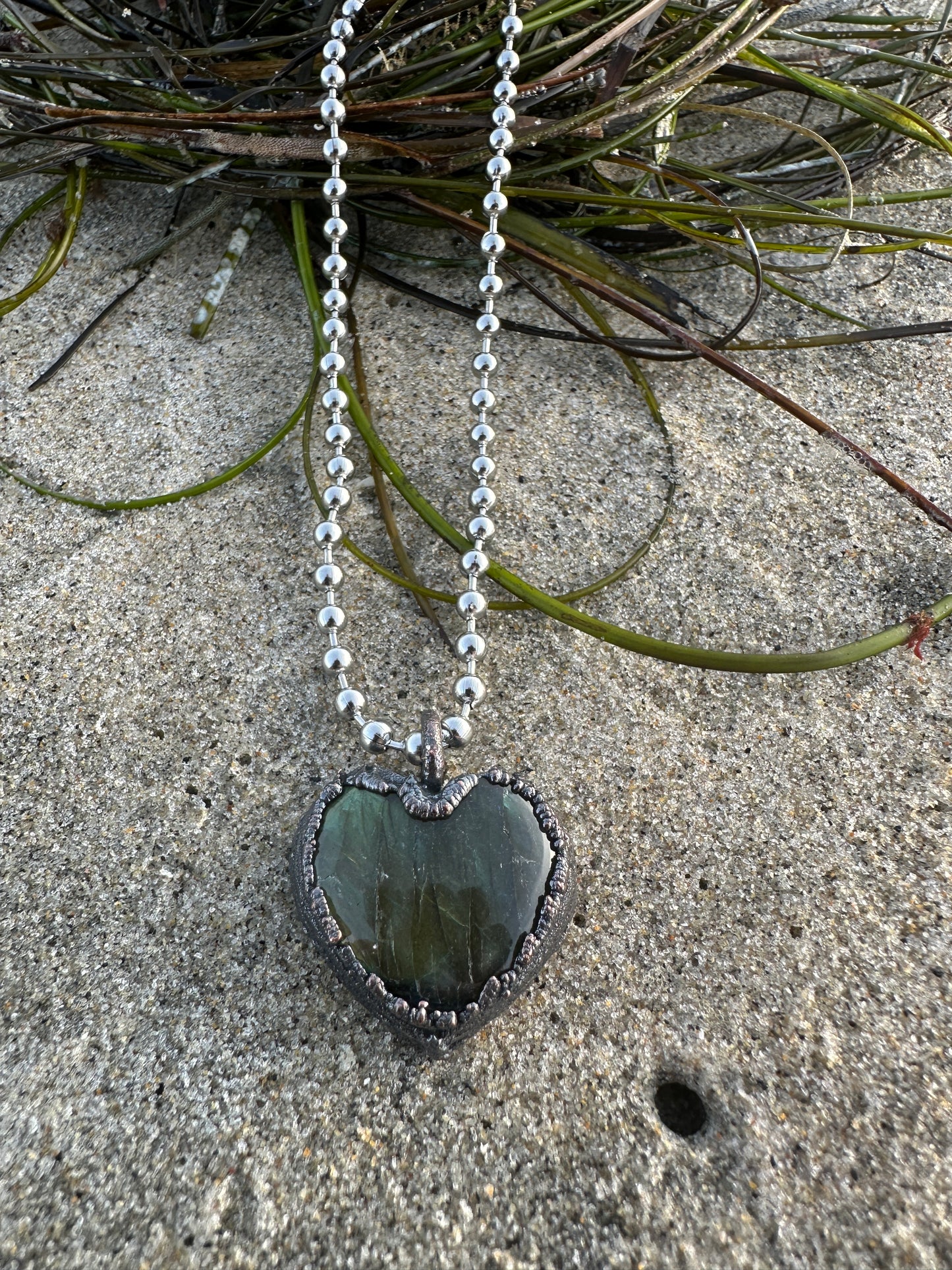 E. Heart Necklace |  Labradorite| #2