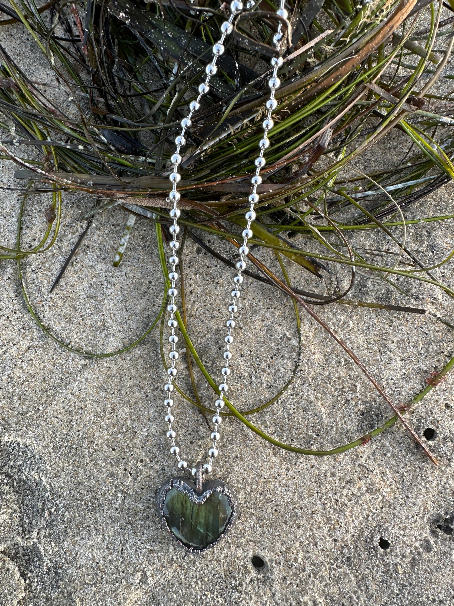 E. Heart Necklace |  Labradorite| #2