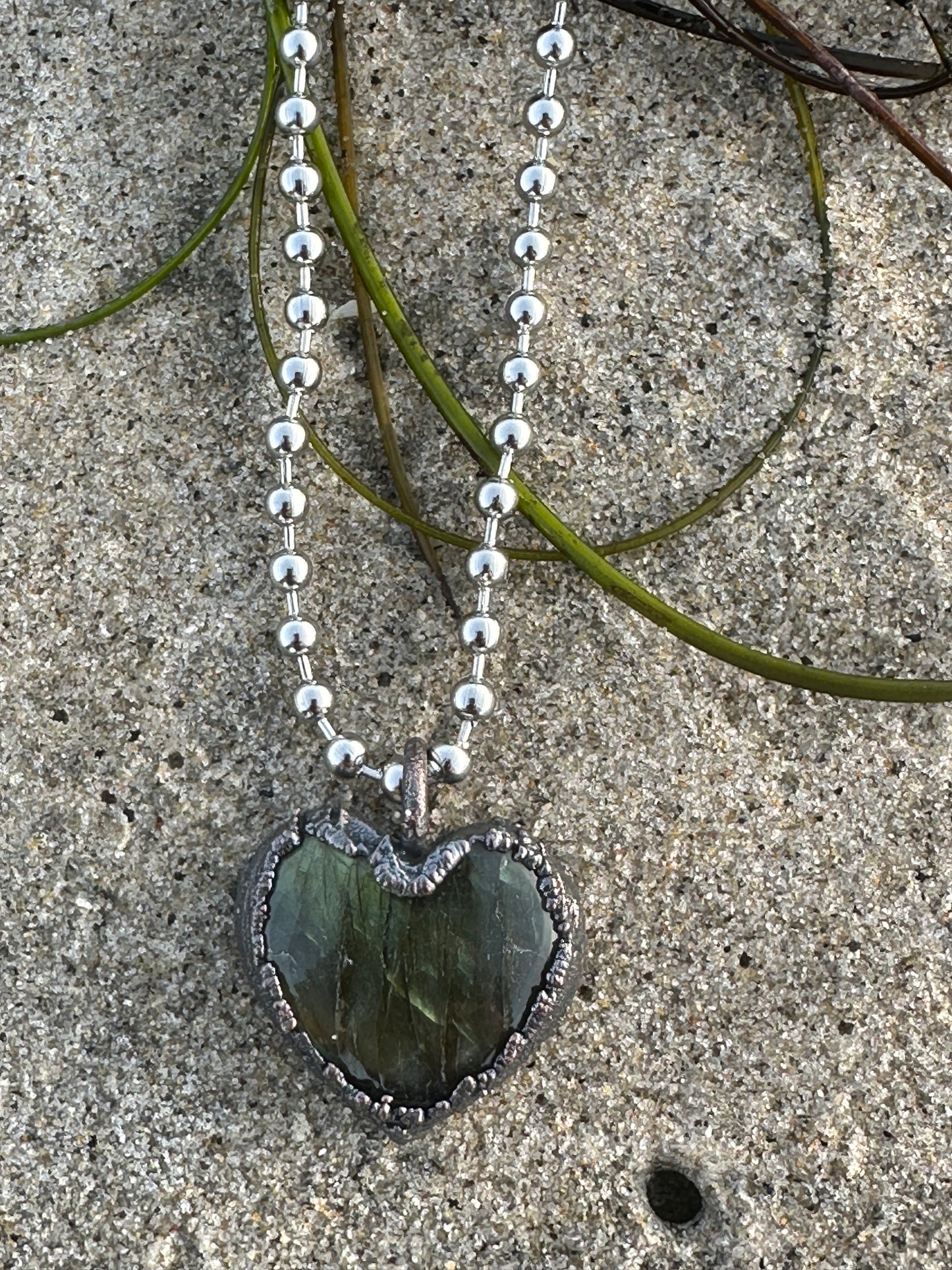 E. Heart Necklace |  Labradorite| #2