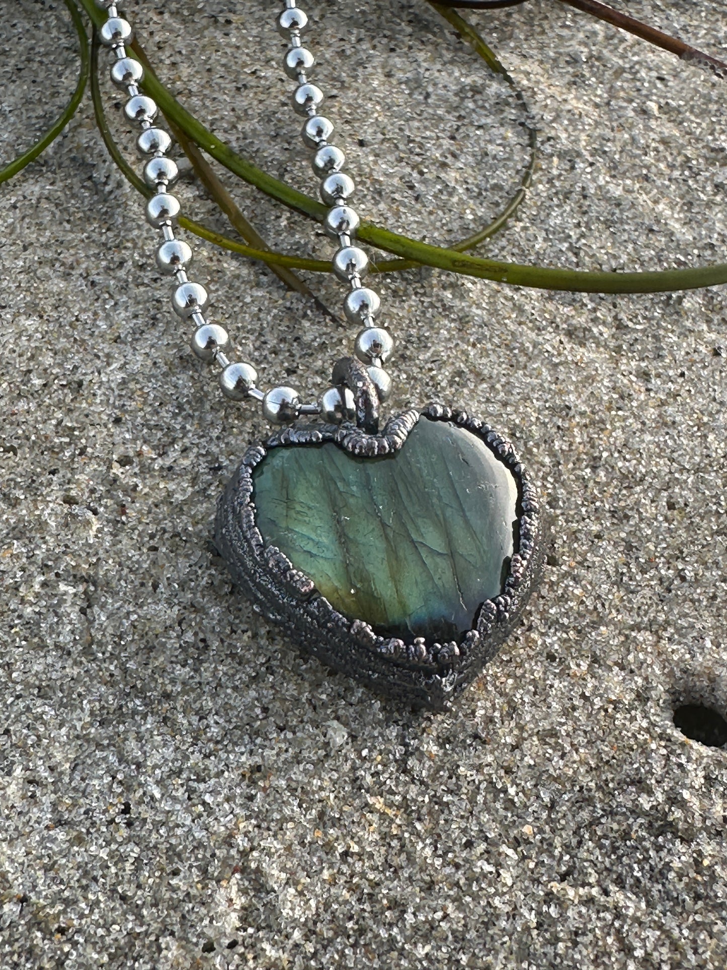 E. Heart Necklace |  Labradorite| #2