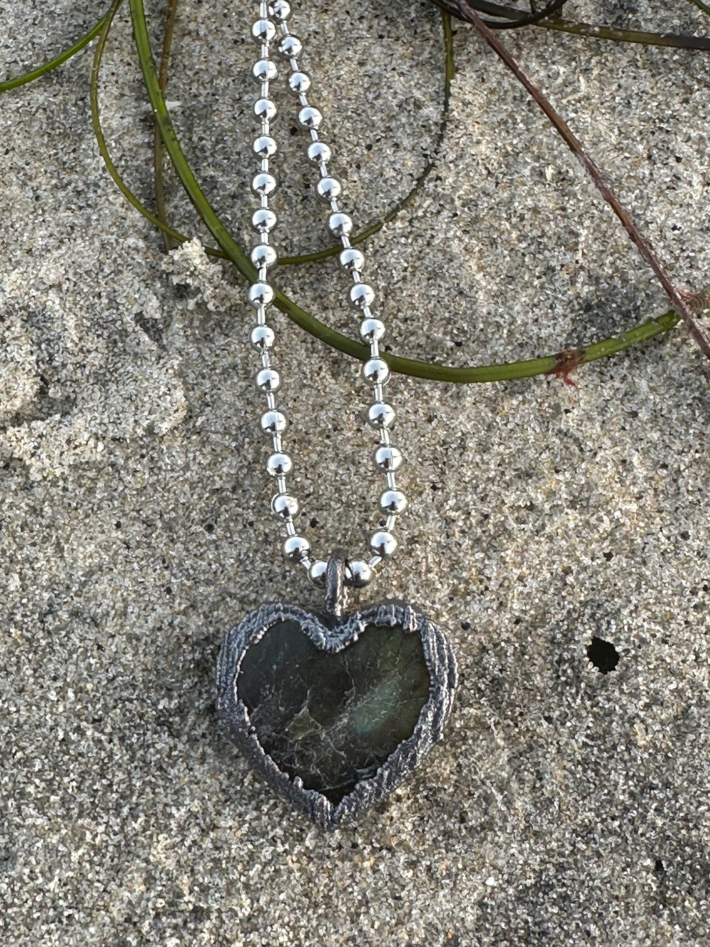 E. Heart Necklace |  Labradorite| #2