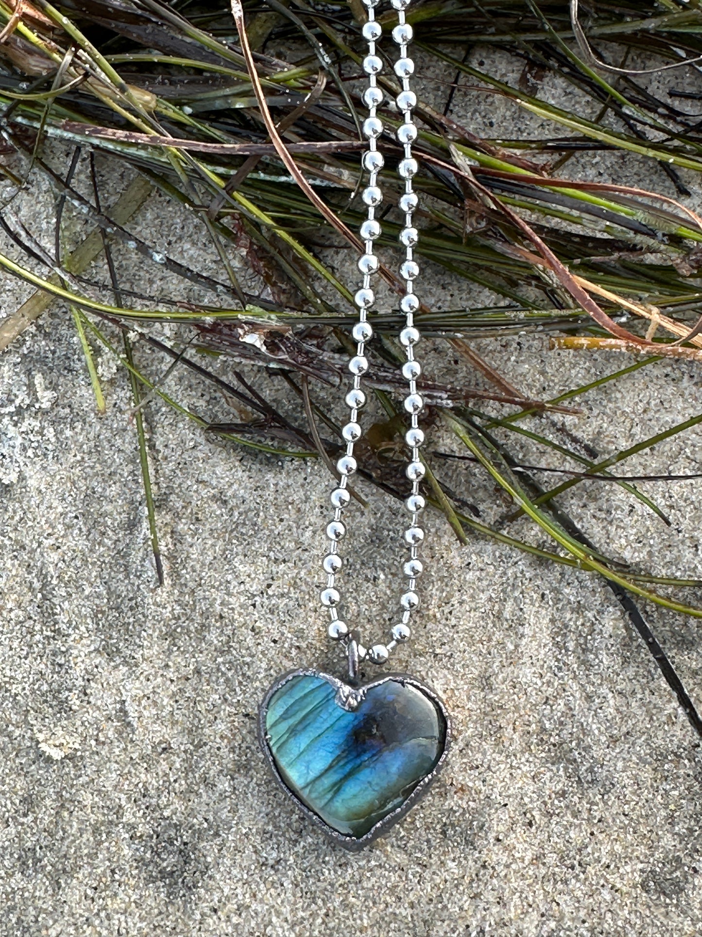 E. Heart Necklace |  Labradorite| #3