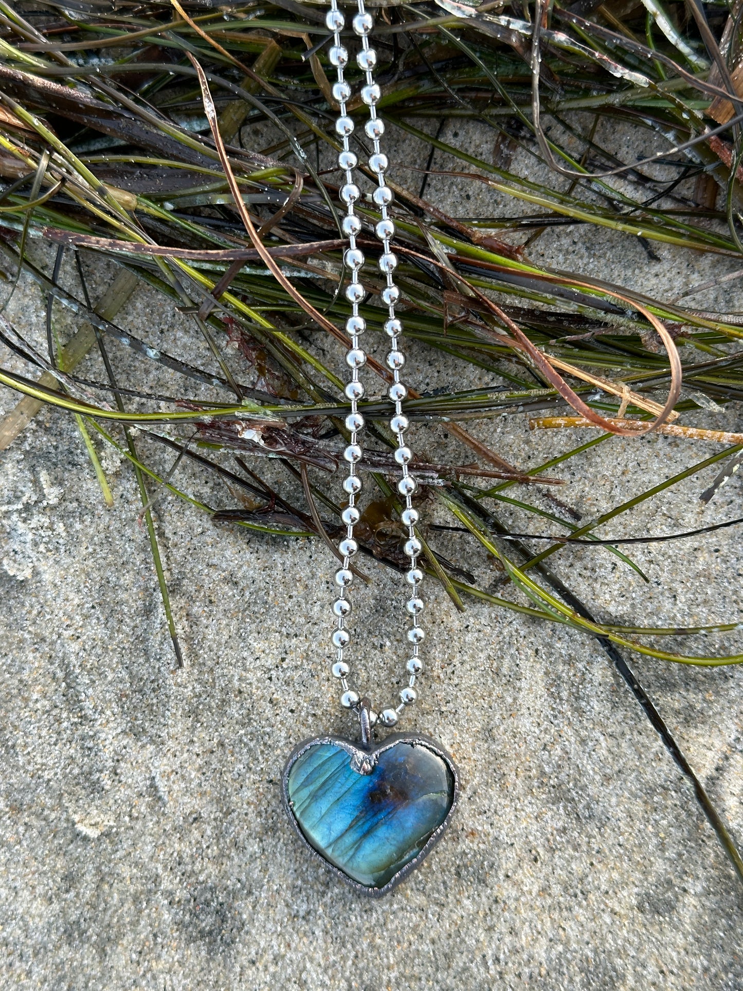 E. Heart Necklace |  Labradorite| #3
