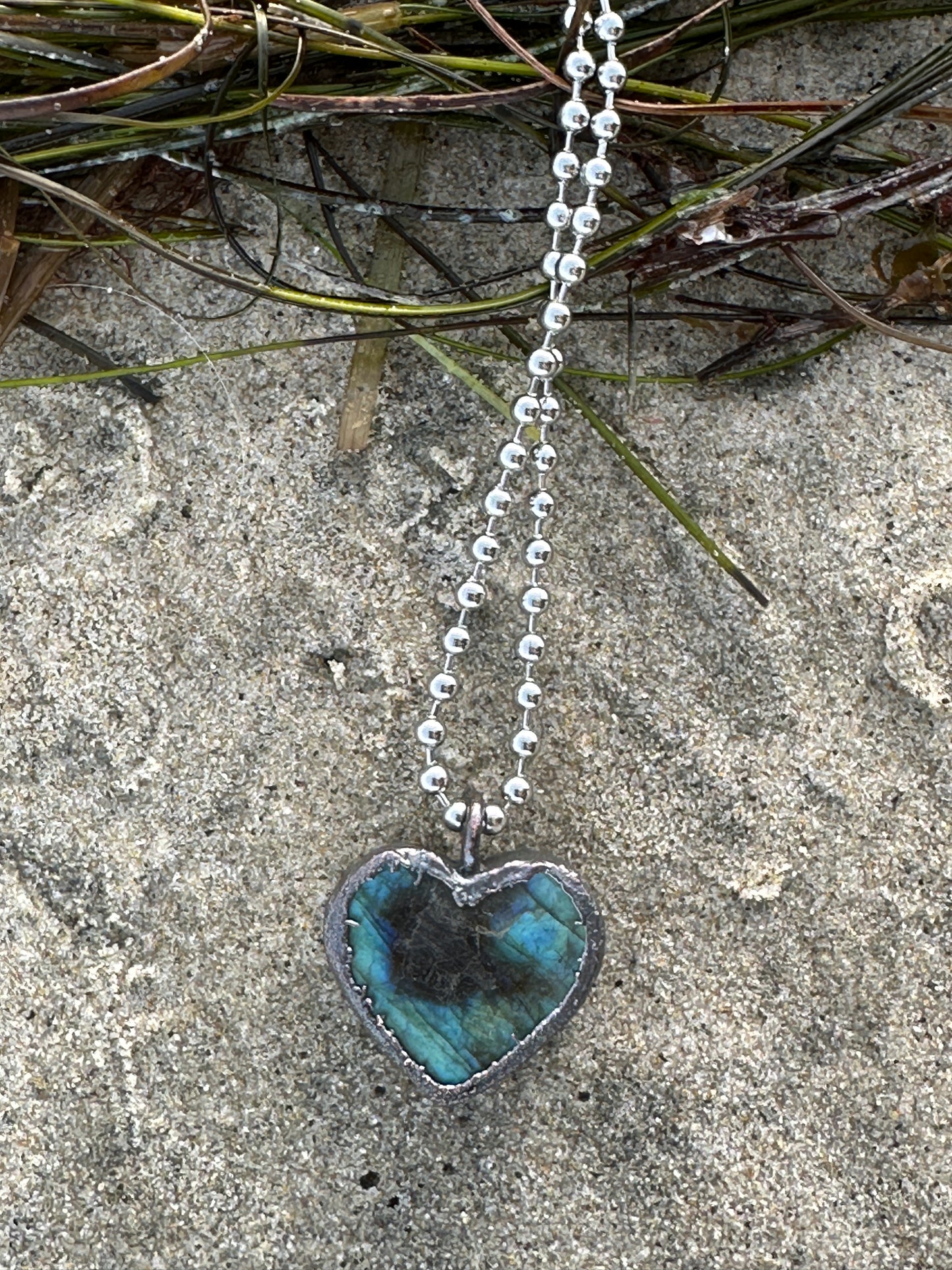E. Heart Necklace |  Labradorite| #3