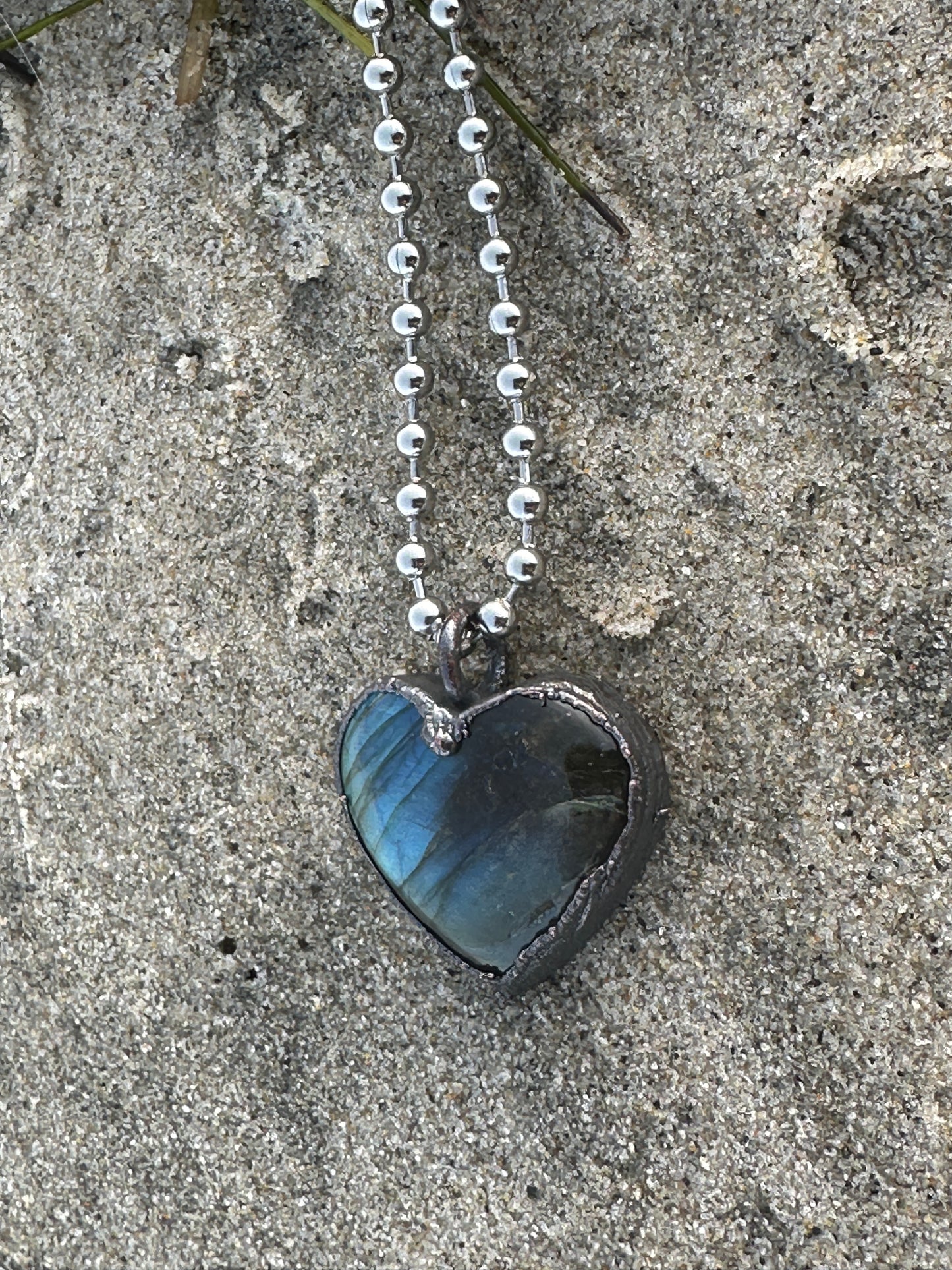E. Heart Necklace |  Labradorite| #3