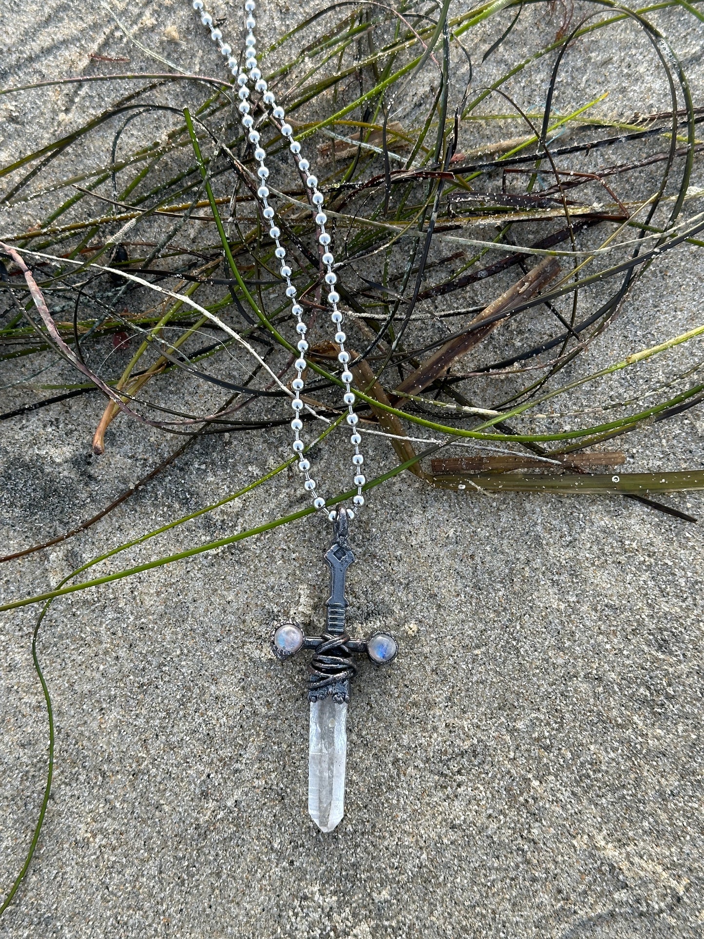 O. Crystal Sword | Rainbow Moonstone | Quartz