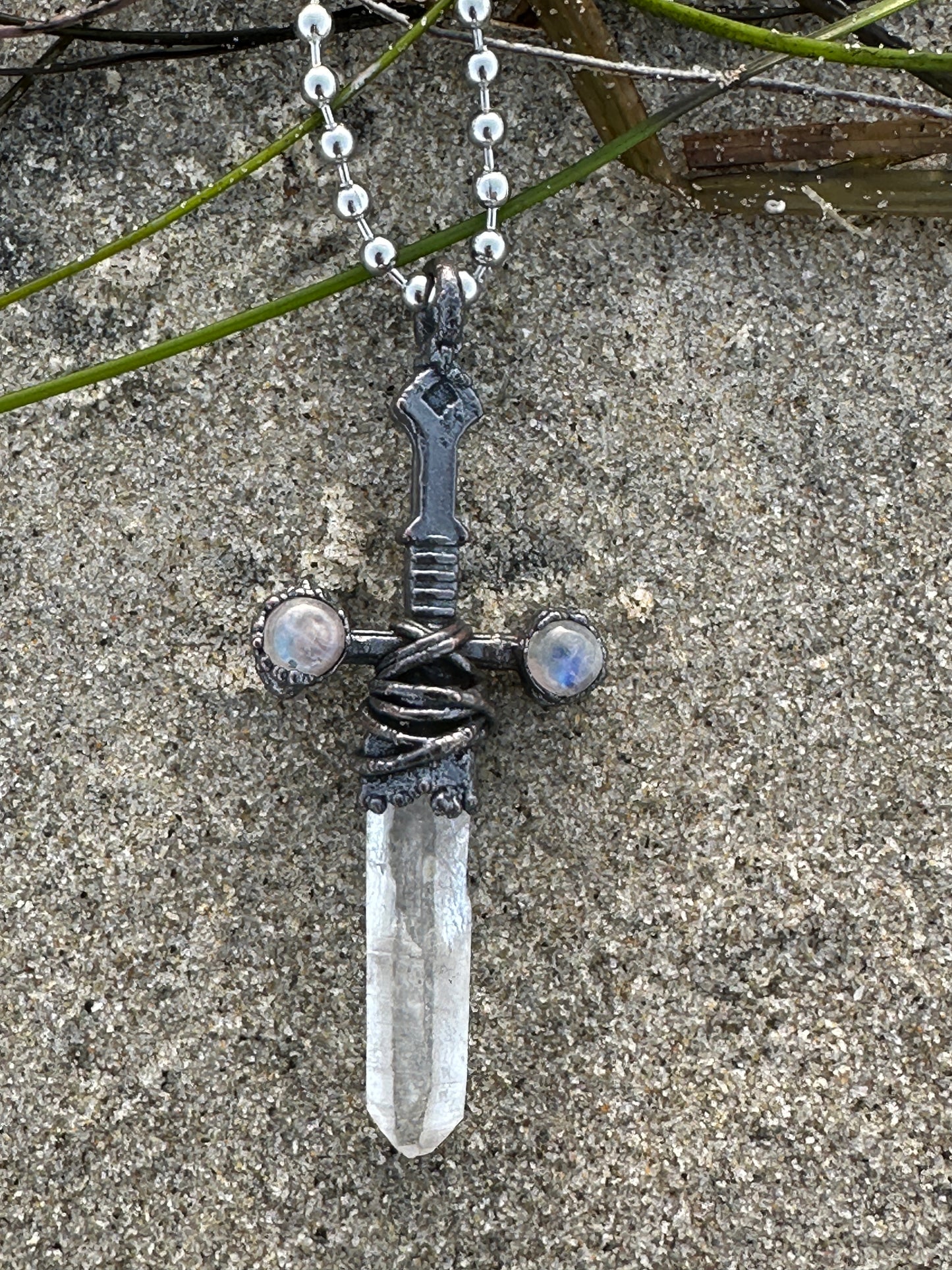 O. Crystal Sword | Rainbow Moonstone | Quartz